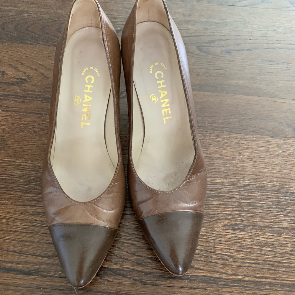 Chanel cap toe pumps